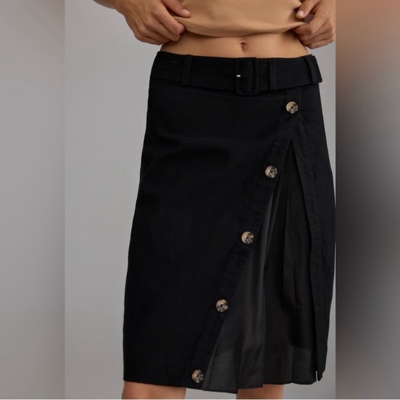 Anthropologie Pleated Front Slit Skirt size size 14 - Picture 4 of 5